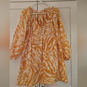 H&M Orange and White Zebra Print Ladies Dress Size M